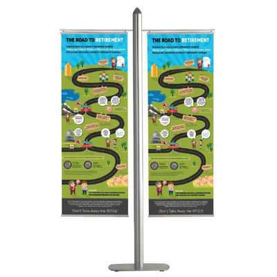 Immagine di M&T Displays Free Standing Banner Set - Central Pole with Base